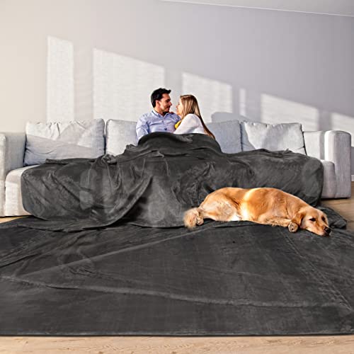 Edenleaf Oversized Blanket 120x120 Inches, Giant Huge Companion for Bed, Sofa,Travel and Camping, Extra Large Big Soft Blanket Fits The Whole Family and Outdoors, Dark Grey 10'x10' - Image 1