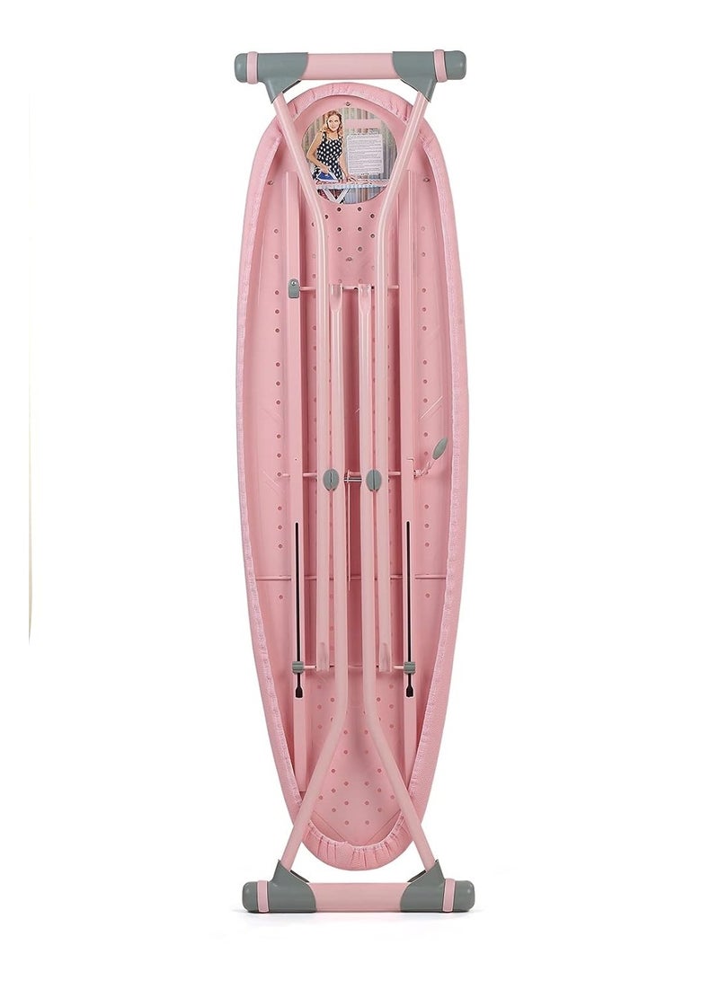 Home Maker Premium Pink Iron Board With Heat Resistant Cloth Cover & Non-burn Silicon Stoppers, 152x44 cm Table Size  - Image 4