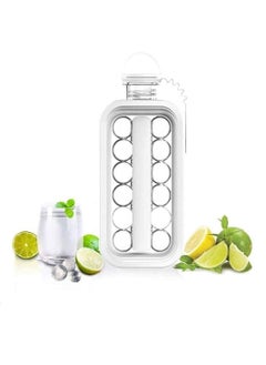 Ice Cube Trays 2 in 1 Portable Ice Ball Maker Kettle With 17 Grids Flat Body Lid Cooling Ice Pop/Cube Molds For Hockey,Cocktail,Coffee,Whiskey,Champagne,Beer,Juice,Water
