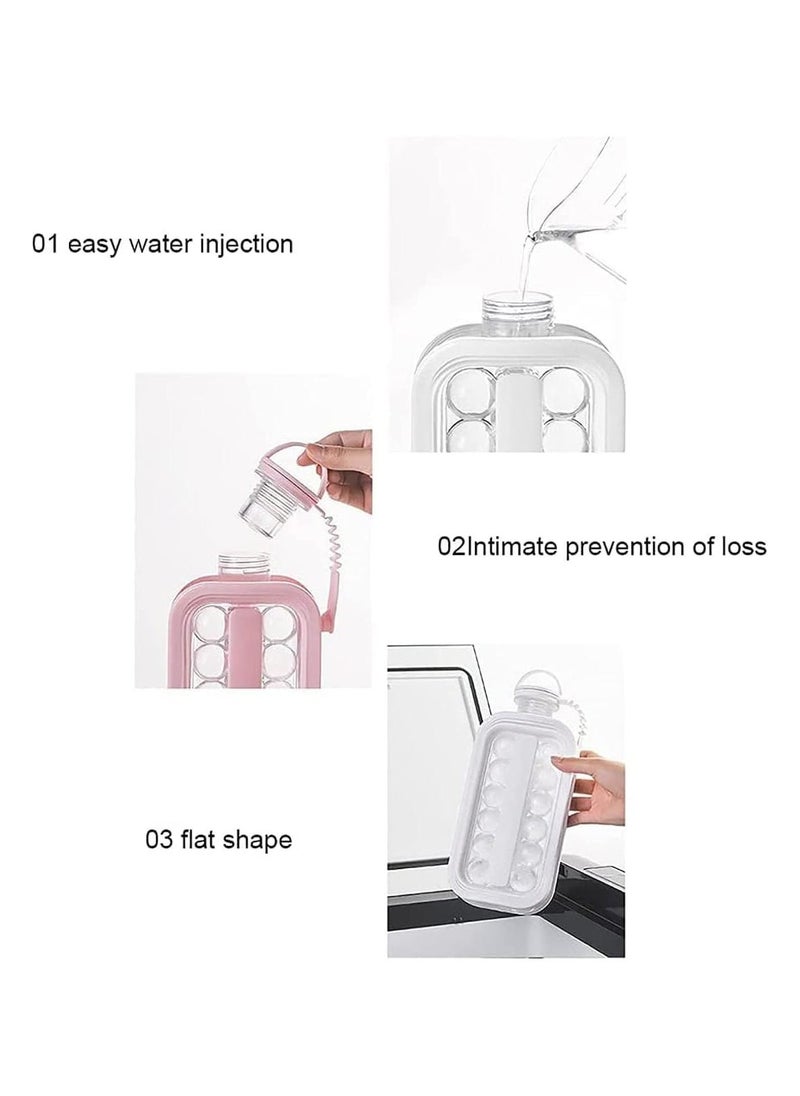 Beauenty - Ice Cube Trays 2 in 1 Portable Ice Ball Maker Kettle With 17 Grids Flat Body Lid Cooling Ice Pop/Cube Molds For Hockey,Cocktail,Coffee,Whiskey,Champagne,Beer,Juice,Water - Image 1