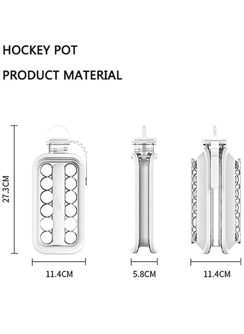 Beauenty - Ice Cube Trays 2 in 1 Portable Ice Ball Maker Kettle With 17 Grids Flat Body Lid Cooling Ice Pop/Cube Molds For Hockey,Cocktail,Coffee,Whiskey,Champagne,Beer,Juice,Water - Image 1