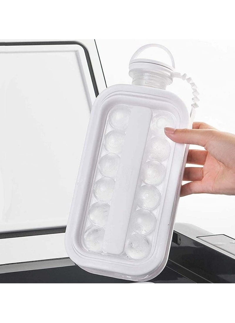 Beauenty - Ice Cube Trays 2 in 1 Portable Ice Ball Maker Kettle With 17 Grids Flat Body Lid Cooling Ice Pop/Cube Molds For Hockey,Cocktail,Coffee,Whiskey,Champagne,Beer,Juice,Water - Image 1