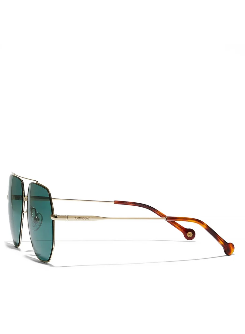 30Sundays HOT SHOT Men Green Sunglasses - Frame Material: Metal - Lens Color: Green- Frame Color: Gold - Full Rim