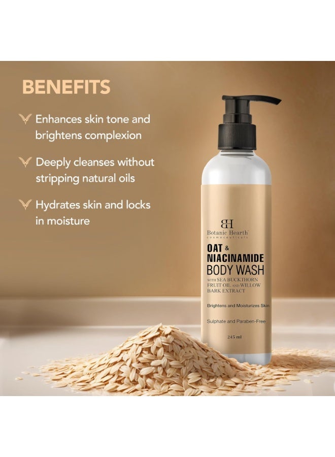 Botanic Hearth Hearth Oat & Niacinamide Body Wash | Moisturizing & Skin Whitening Body Wash Shower Gel | Sulfate & Paraben Free | for Women & Men | 245ml - Image 5