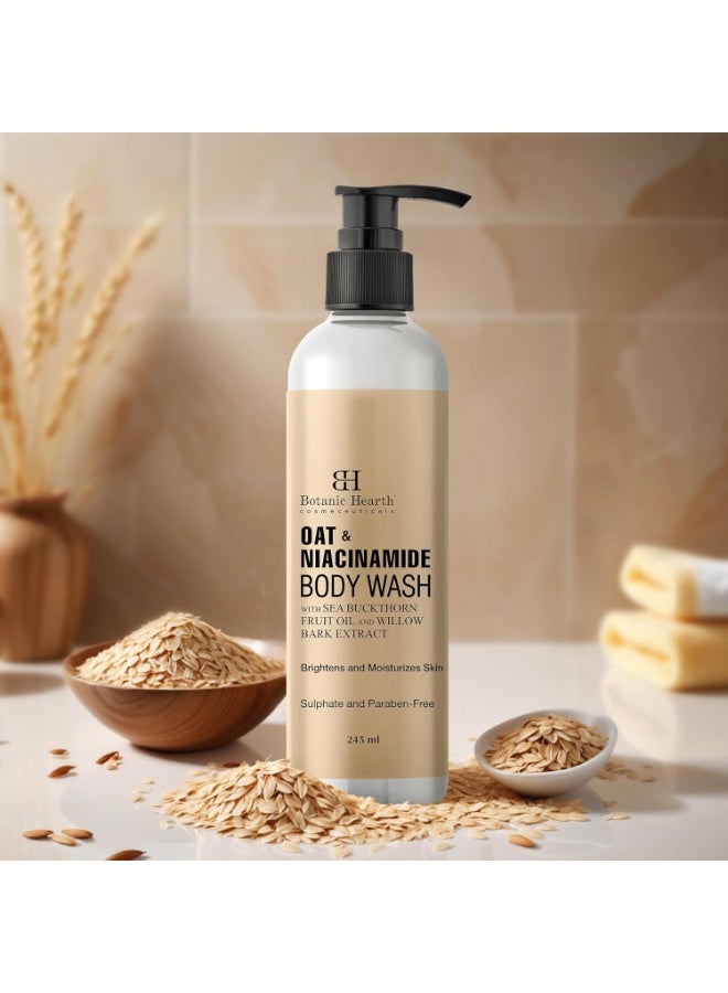 Botanic Hearth Hearth Oat & Niacinamide Body Wash | Moisturizing & Skin Whitening Body Wash Shower Gel | Sulfate & Paraben Free | for Women & Men | 245ml - Image 4
