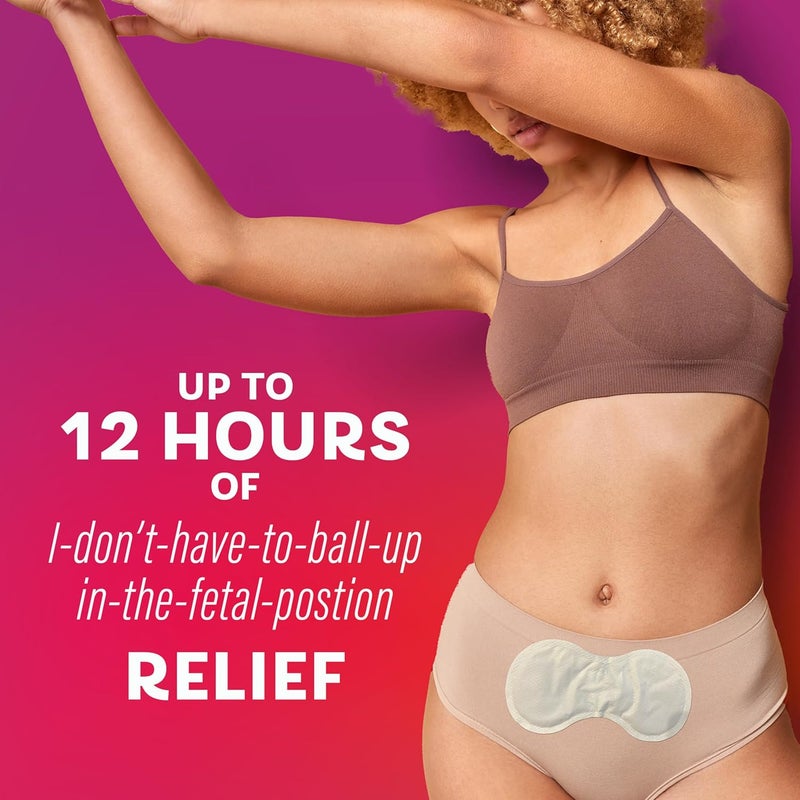 Pamprin Heat Relief Menstrual Patches for Portable Menstrual Pain Relief of Cramps and backaches 3 Count - Image 3