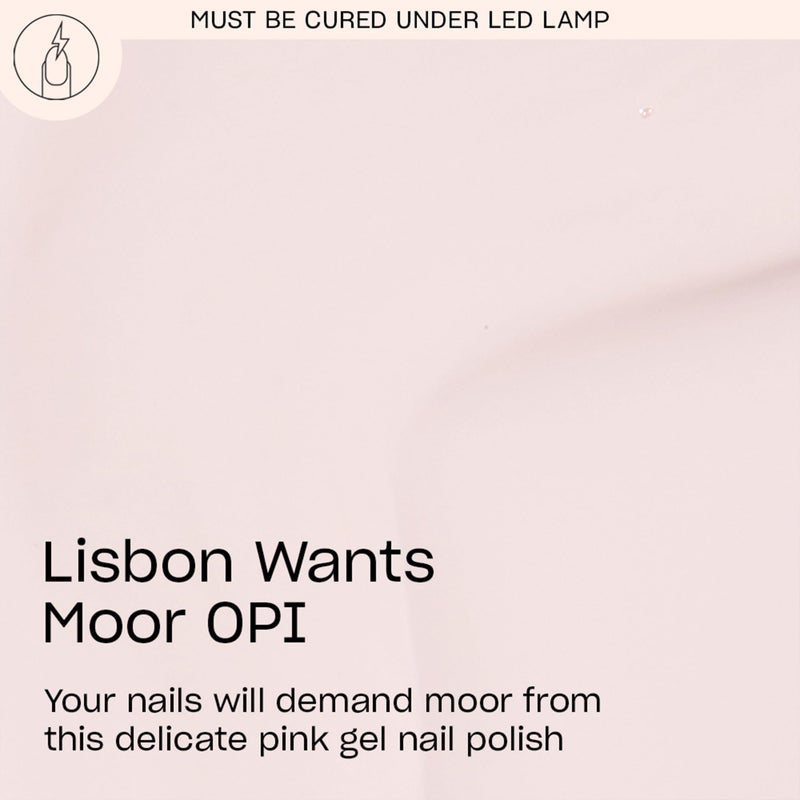 OPI GelColor Lisbon Wants Moor OPI | Opaque Soft Neutral Pink CrÃ¨me LED Cure Gel Nail Polish | Salon-Quality Shine, Long-Lasting Wear | Vegan & HEMA Free | 0.5 Fl Oz - Image 2