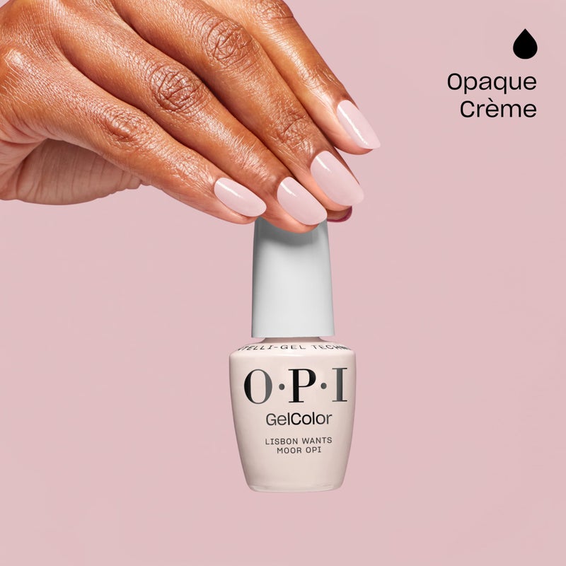 OPI GelColor Lisbon Wants Moor OPI | Opaque Soft Neutral Pink CrÃ¨me LED Cure Gel Nail Polish | Salon-Quality Shine, Long-Lasting Wear | Vegan & HEMA Free | 0.5 Fl Oz - Image 4