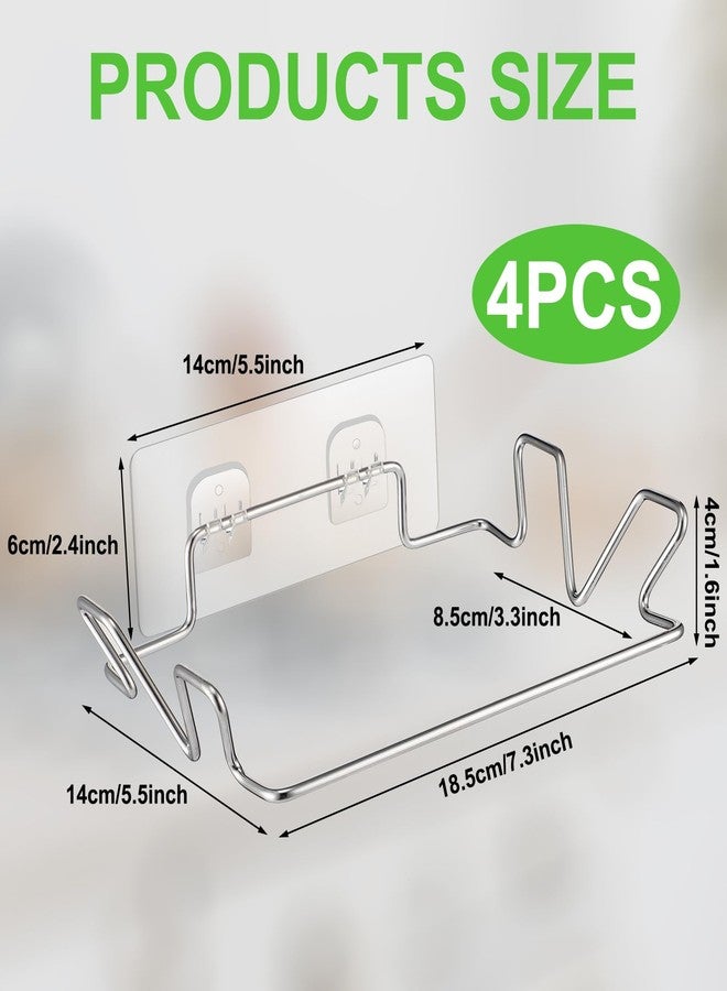 Tandefio 4 Pcs Stainless Steel Trash Bag Holder for Kitchen Cabinet Door and Cupboards with Wall Sticker Base Portable Under Sink Bag Holder for Plastic Bathroom Camper Picnics - Image 2