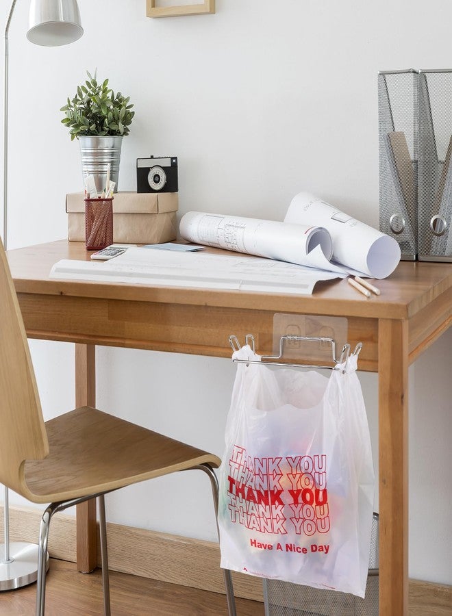 Tandefio 4 Pcs Stainless Steel Trash Bag Holder for Kitchen Cabinet Door and Cupboards with Wall Sticker Base Portable Under Sink Bag Holder for Plastic Bathroom Camper Picnics - Image 4