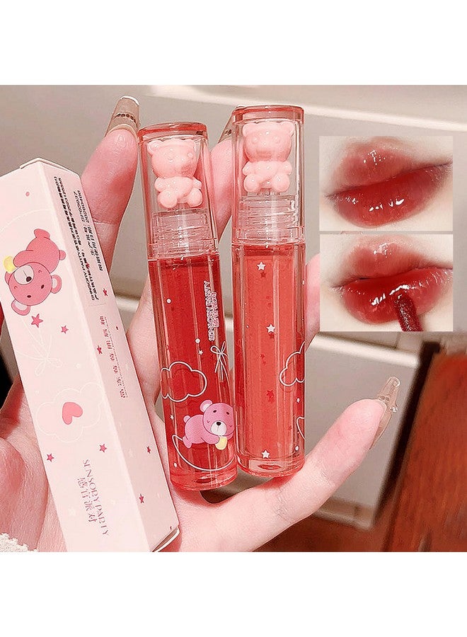 LuckNest 6Pcs Bear Lip Glaze Jelly Lipstick, Liquid Lipstick Cute Bear Lipgloss Moisturizing Lip Stain Plumping Water Lip Gloss Waterproof Long Lasting Cheek Rouge Tint Cosmetics Beauty Makeup - Image 3