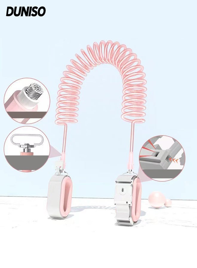 DUNISO Anti Lost Wrist Link,360°Rotation Toddler Safety Leash,Adjustable Child Safety Traction Rope with Key Lock,Durable And Sturdy,Suitable For Outdoor Activities And Travel,2m - Image 1