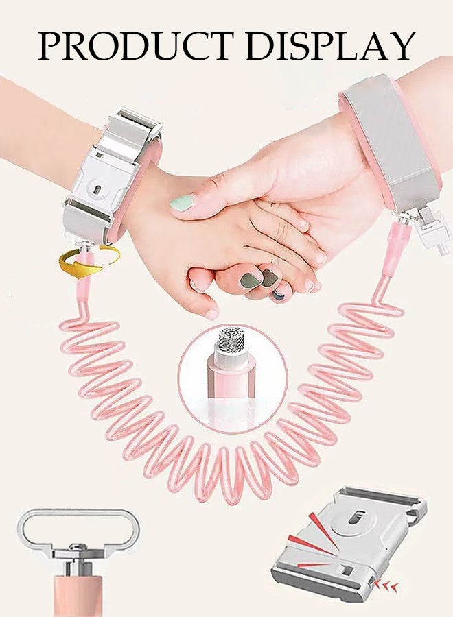 DUNISO Anti Lost Wrist Link,360°Rotation Toddler Safety Leash,Adjustable Child Safety Traction Rope with Key Lock,Durable And Sturdy,Suitable For Outdoor Activities And Travel,2m - Image 2