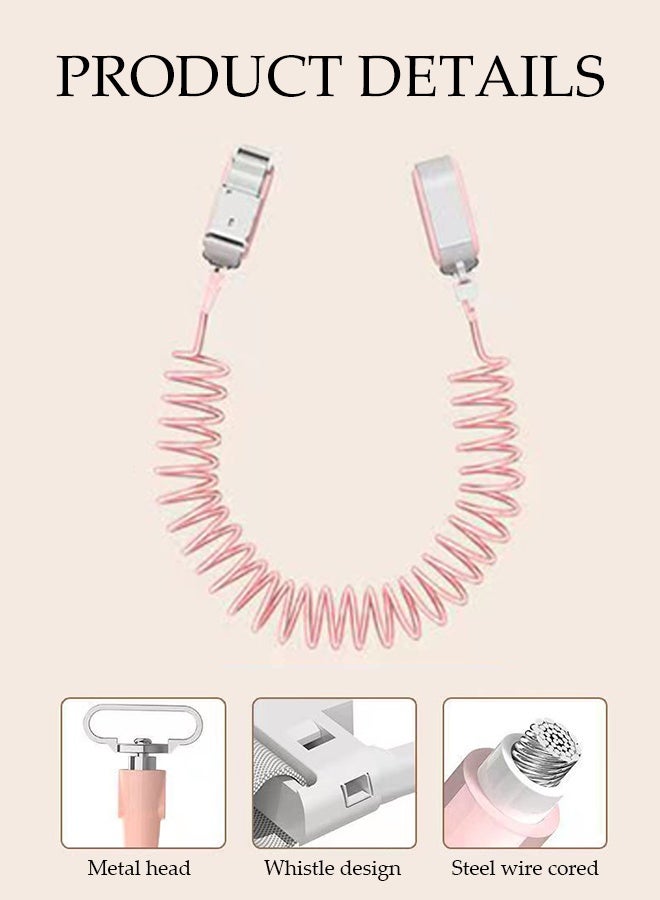 DUNISO Anti Lost Wrist Link,360°Rotation Toddler Safety Leash,Adjustable Child Safety Traction Rope with Key Lock,Durable And Sturdy,Suitable For Outdoor Activities And Travel,2m - Image 3