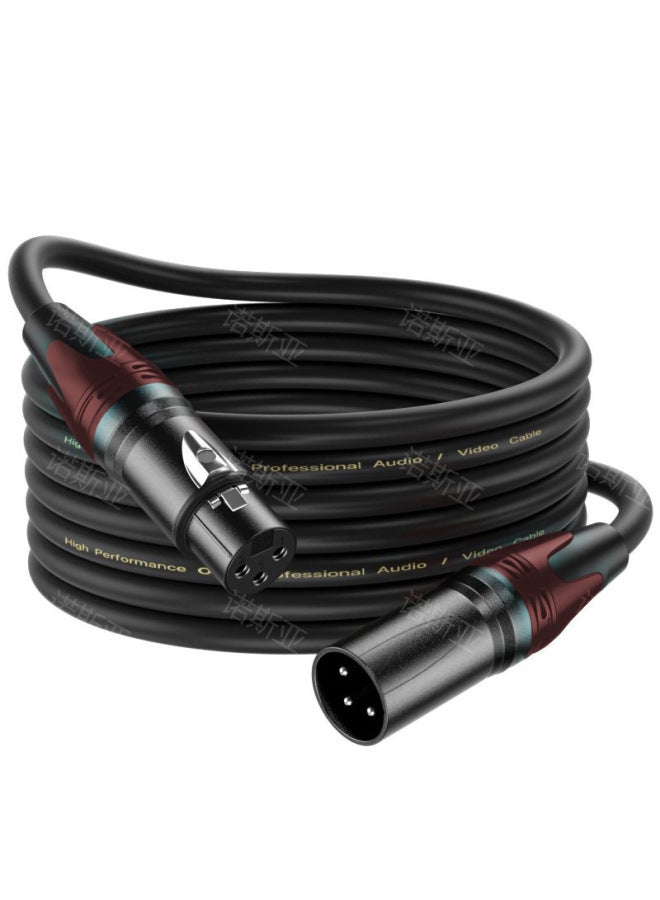 XLR Three-core Cannon Line Male To Female Audio Line KTV Audio Microphone Cable Professional Microphone Cannon-Color:Xlr Wire Brown Tail Ring*ofc Oxygen-free Copper*3 Core*od6.0*black*pvc-Length:1m  - Image 1