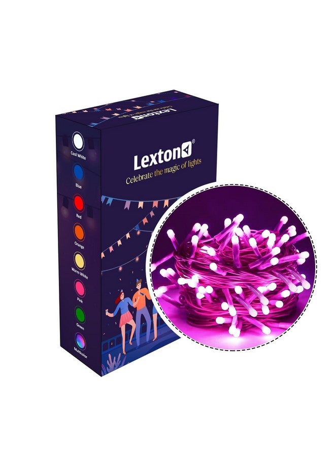 Lexton 40 LED Power Pixel Serial String/Fairy Light | Plug Sourced | Suitable for Home & Outdoor Decoration, Diwali, Christmas, Ramadan, Wedding, Party, Festival (Pack of 1, Pink) - Image 2