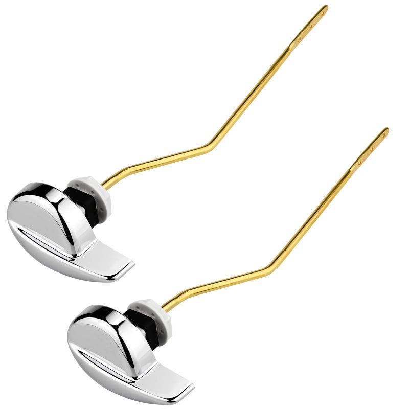 Ancable Toilet Handle Side Mount Universal Side Mount Toilet Copper Flush Lever Handle Repair Replacement Kit for TOTO Kohler Toilet Tank 2Pack Copper Lever - Image 2