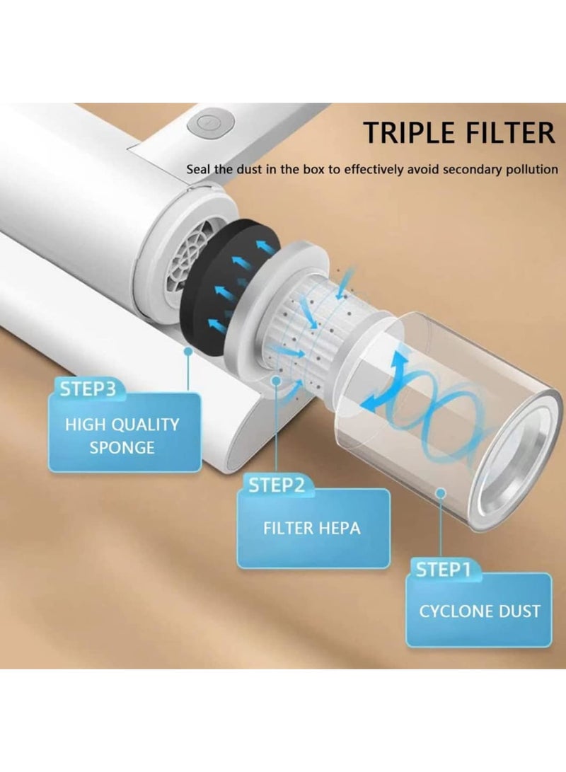 SOLARAE منظف عث الغبار، أداة تنظيف محمولة بدون سلك مع ضوء UV لتنظيف السرير، الأريكة، السجاد، مكنسة كهربائية محمولة، منظف سجاد محمول، مكنسة مرتبة، كاشف الغبار - Image 2