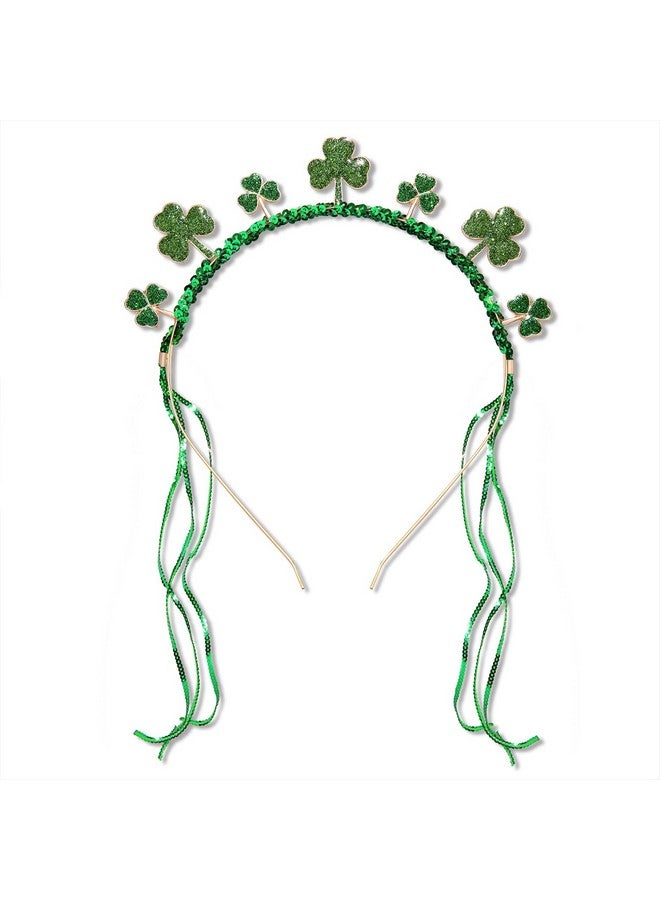 BVGA St. Patrick'S Day Headband Festival Rhinestone Glitter Shamrock Hair Accessories Green Lucky Irish Clover Hair Band For Women Girls Saint Patrick'S Day Party - Image 1