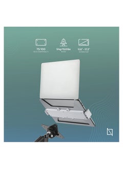 NAVODESK Navodesk Universal Laptop Holder Attachment For Monitor Arms Fit for 11.6 Inc 17.3 Inc Laptops Ventilated Design with Anti Scratch Silicone Pads Silver  - Image 3