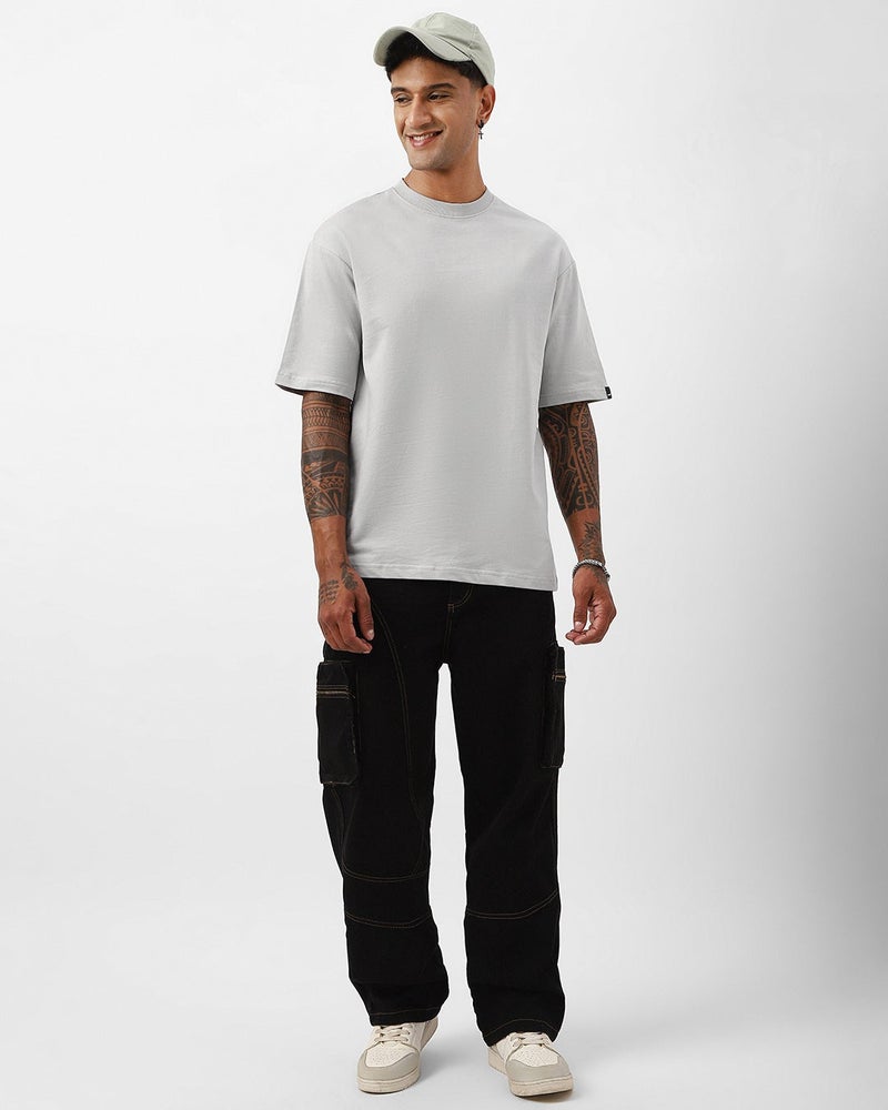 bewakoof Men's Vapour Blue Oversized T-shirt - Image 5
