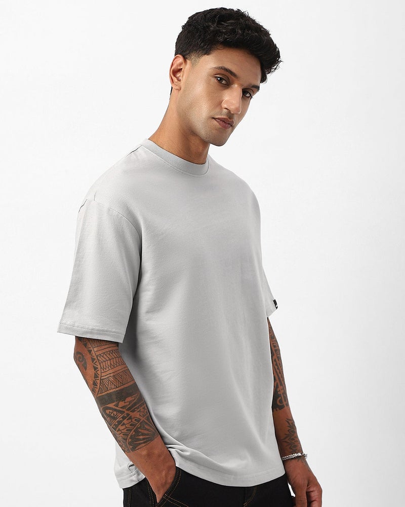 bewakoof Men's Vapour Blue Oversized T-shirt - Image 1