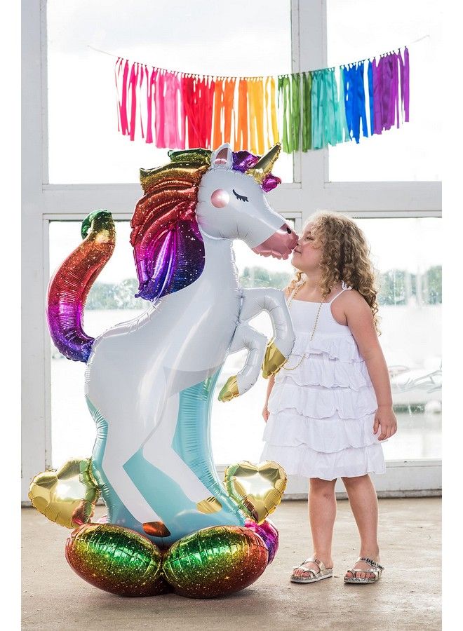 Amscan 55" Anagram Unicorn Airloonz Foil Balloon Multicolor - Image 3