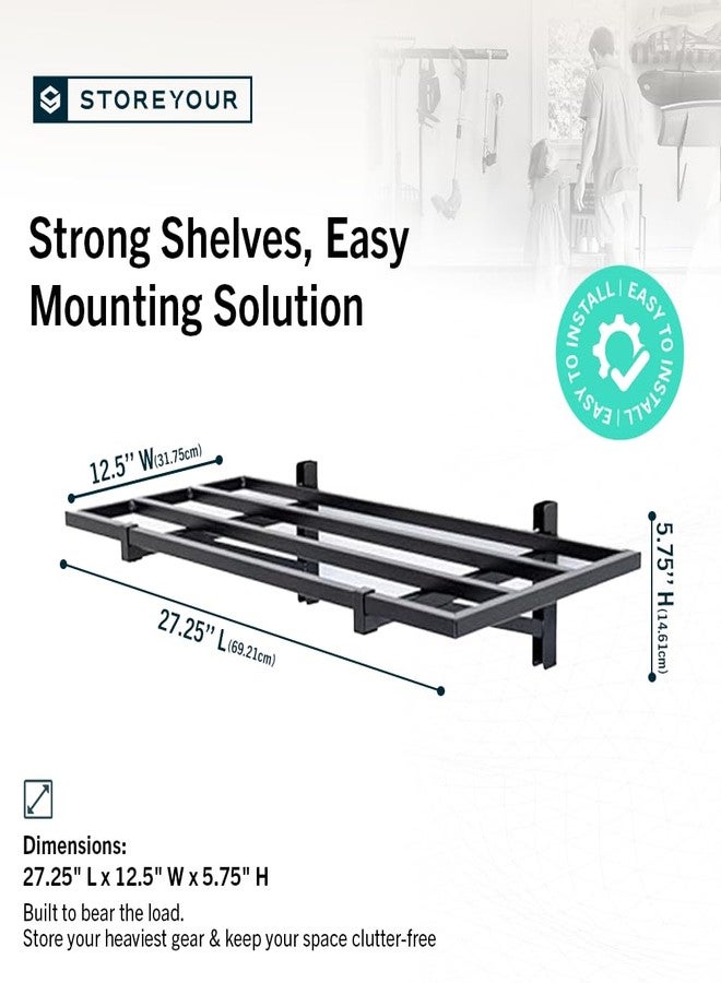 StoreYourBoard Heavy Duty Garage Shelf Wall Mount 1ft x 2ft - Wall-Mounted Shelving for Storage & Organization - Heavy Duty Garage Shelves for Tools, Bins, & Equipment - Holds 200 lbs - Black - Image 2