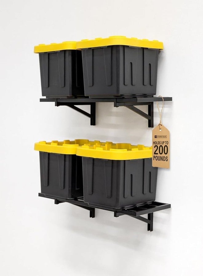 StoreYourBoard Heavy Duty Garage Shelf Wall Mount 1ft x 2ft - Wall-Mounted Shelving for Storage & Organization - Heavy Duty Garage Shelves for Tools, Bins, & Equipment - Holds 200 lbs - Black - Image 1