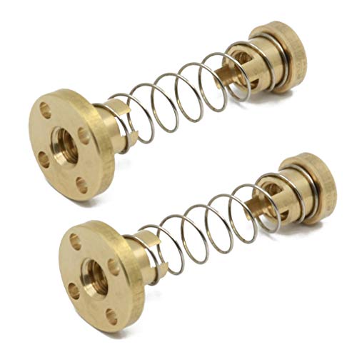 ReliaBot 2pcs T8 Tr8x4 Anti Backlash Spring Loaded Nut Elimination Gap for 4mm Lead Acme Threaded T8x4 Lead Screw (2mm Pitch, 2 Start, 4mm Lead) - Image 1