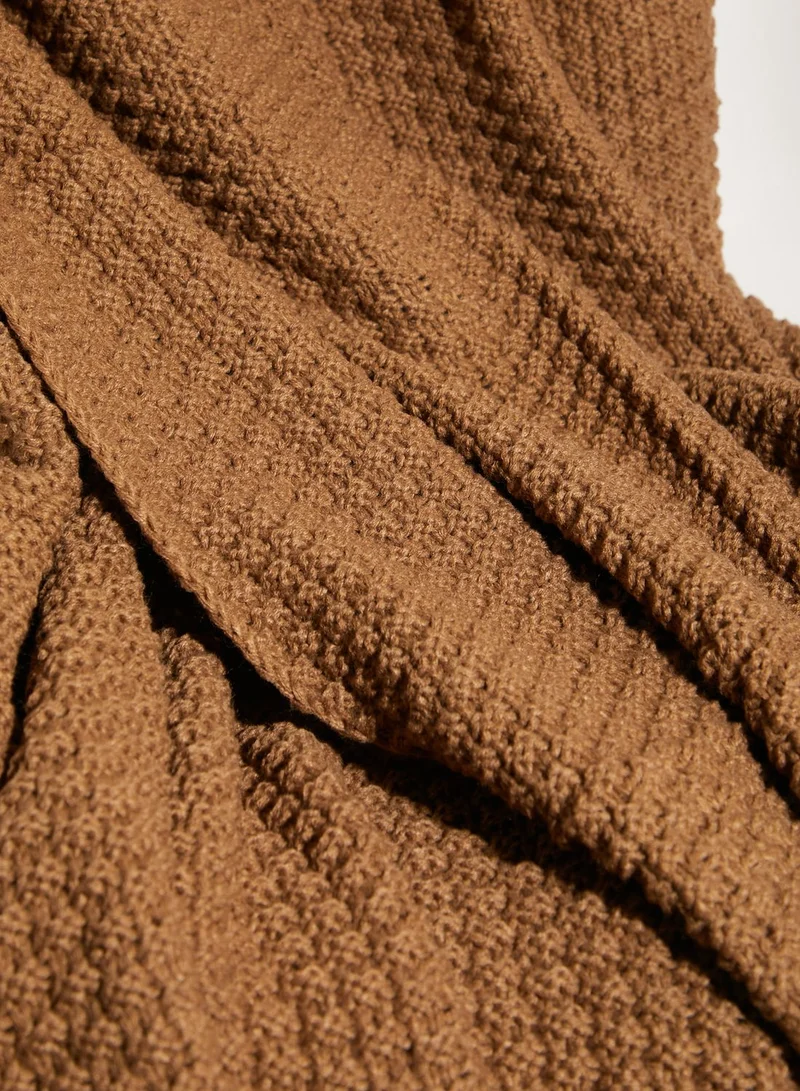 AURORA Brown Knitted Blanket