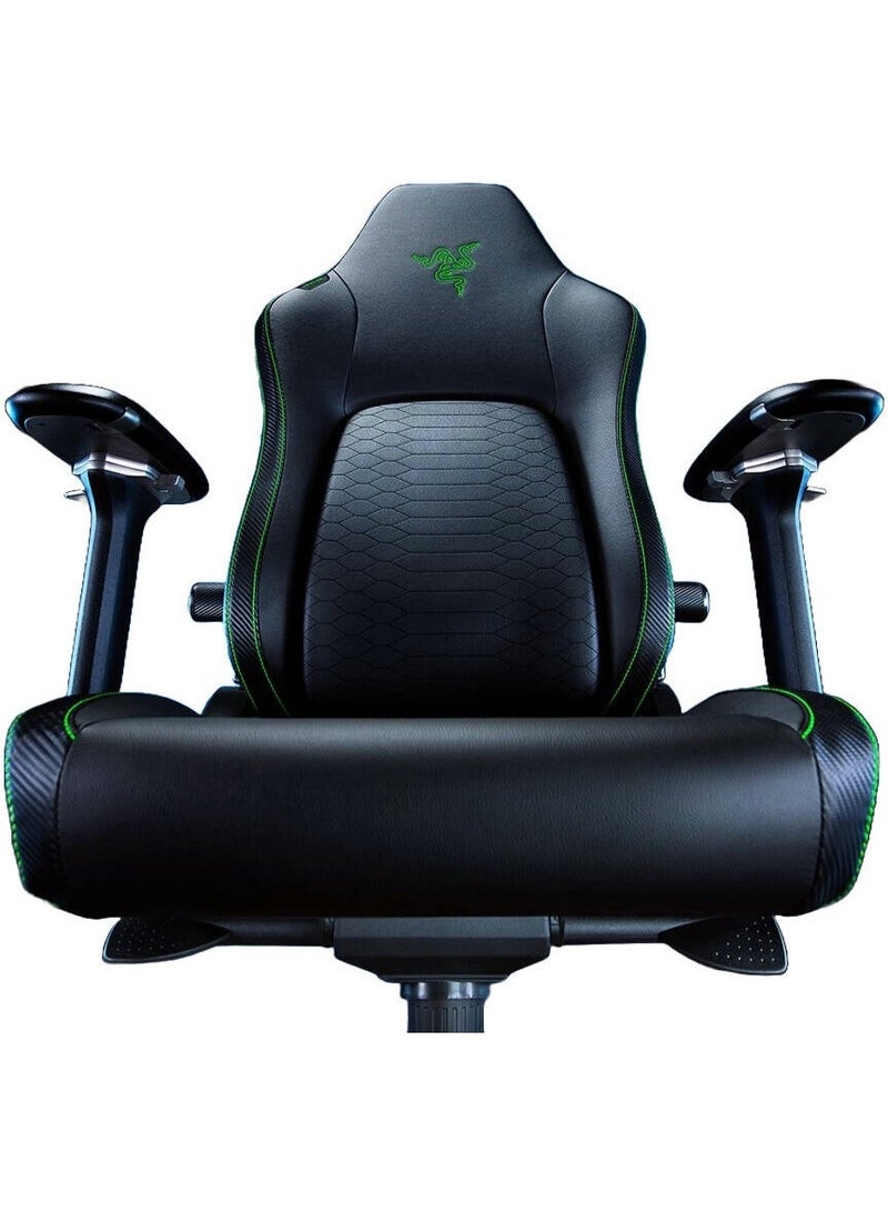 RAZER Iskur V2 Gaming Chair – Ergonomic 6D Adjustable Lumbar Support, High-Density Foam, 4D Adjustable Armrests, Steel Frame, Recline up to 152°, EPU Leather, Up to 136kg – Black & Green | RZ38-04900100-R3G1 - Image 4