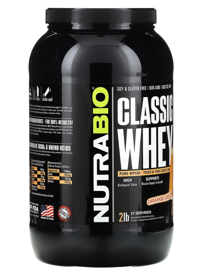 NutraBio Classic Whey Protein Orange Dream 2 lb (907 g) - Image 2