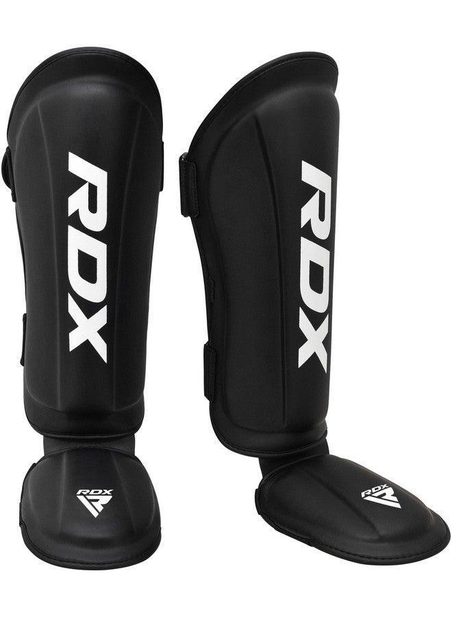 Rdx RDX Shin Guards Kickboxing Muay Thai, SATRA SMMAF Approved, Premium Maya Hide Leather, Leg Instep Protection Pads, MMA Martial Arts Kicking Sparring Training Gear, BJJ Karate Boxing Taekwondo, Black - Image 1