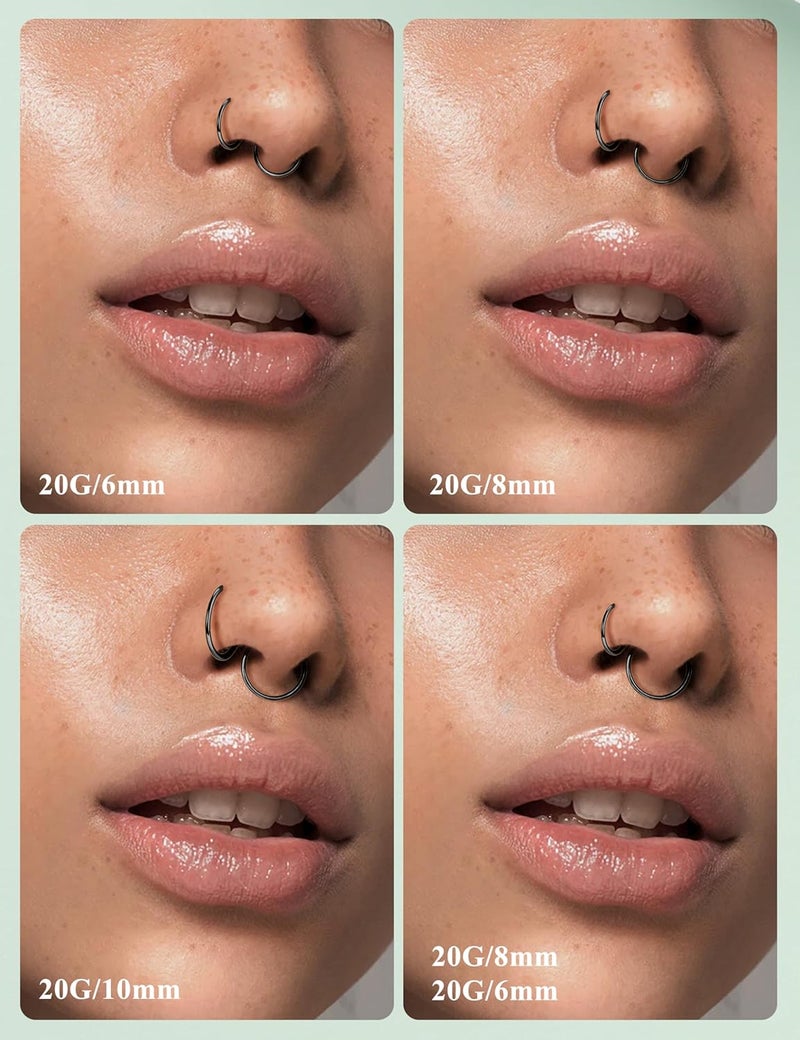 Drperfect 36Pcs 20G Nose Ring Hoop for Women Men 316L Stainless Steel Helix Tragus Lip Septum Ring Cartilage Earring Hoop Piercing Jewelry - Image 4