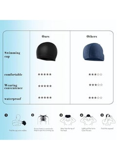 بيوينتي Silicone Swim Cap for Man Women , Swimming Cap Waterproof for Long Hair, Training Comfortable Non-Slip Long Hair  - Image 3