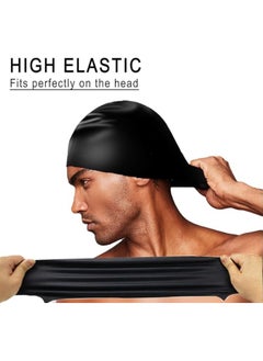 بيوينتي Silicone Swim Cap for Man Women , Swimming Cap Waterproof for Long Hair, Training Comfortable Non-Slip Long Hair  - Image 5