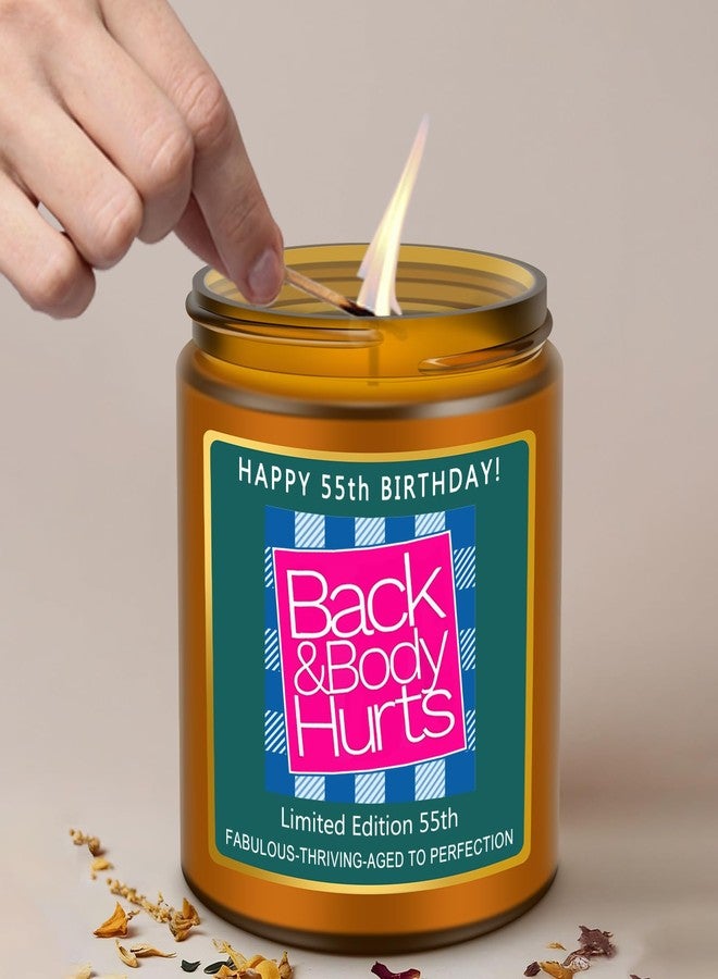 RIZOOCE Happy 55th Birthday Decorations Gifts for Women Men, 55th Birthday Candles for Her Him, Funny 55 Years Old Ideas- Lavender Scented Candle - Image 3
