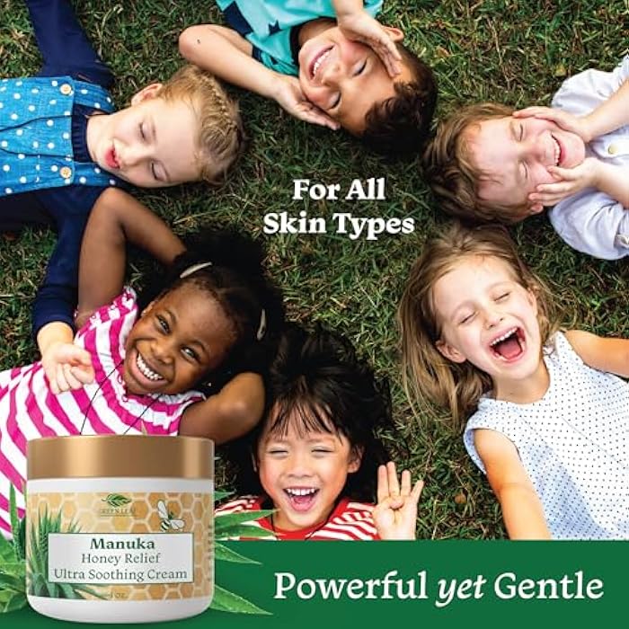 Green Leaf Naturals - Manuka Honey Face Cream - 4oz -Aloe Vera - Jojoba Oil Infused - Body Cream - Gluten Free Moisturizer for Kids & Adults - Nourishing Skin Care - Image 5