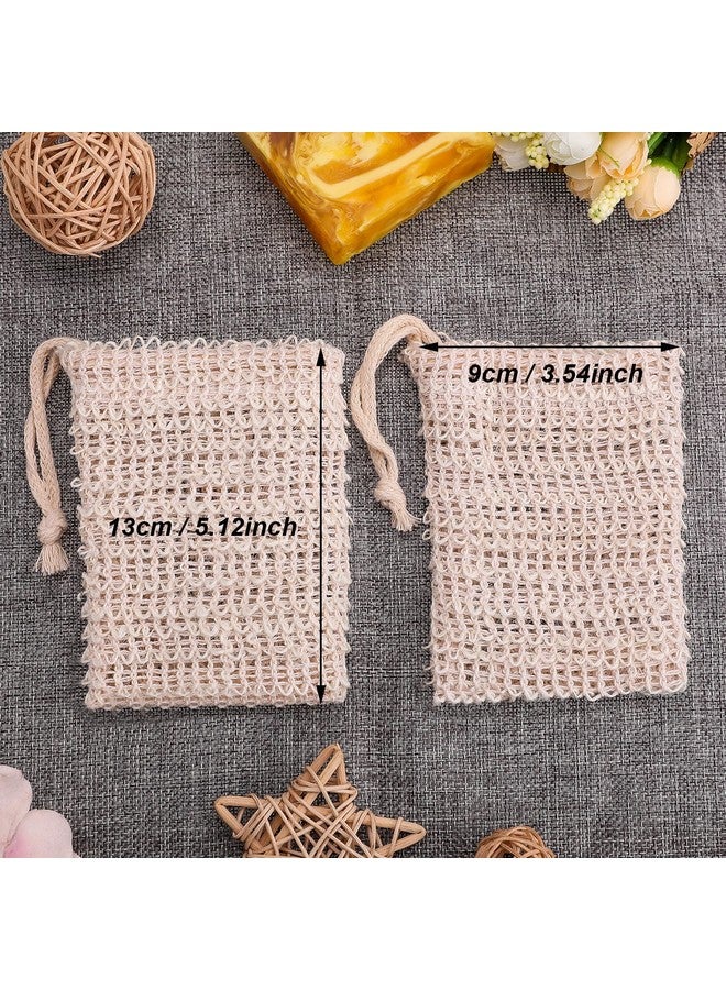 BBTO BBTO 5 Pieces Soap Saver Bag Natural Sisal Exfoliating Soap Pouch for Foaming and Drying The Soap Bars Shower Soap Bag(9 x 14 cm,Beige) - Image 3