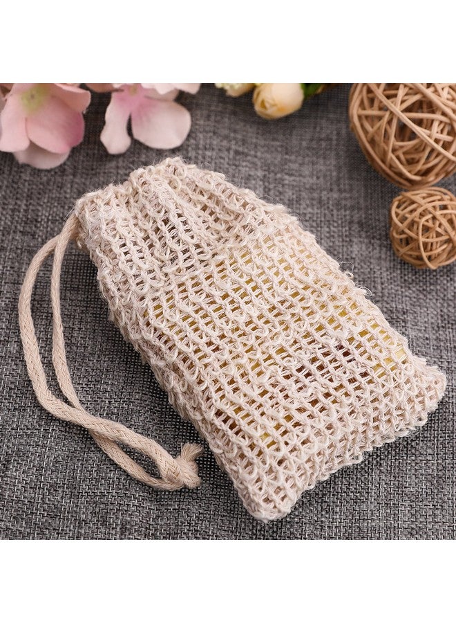 BBTO BBTO 5 Pieces Soap Saver Bag Natural Sisal Exfoliating Soap Pouch for Foaming and Drying The Soap Bars Shower Soap Bag(9 x 14 cm,Beige) - Image 5