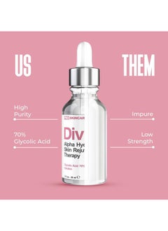 DIVINE DERRIERE Glycolic Acid Peel 70% Professional Chemical Peel for Face at Home - Intense Alpha Hydroxy Acid Skin Peel For Acne Scars, Collagen Boost, Wrinkles, Fine Lines - Liquid Exfoliant for Face Peel Mask  - Image 5
