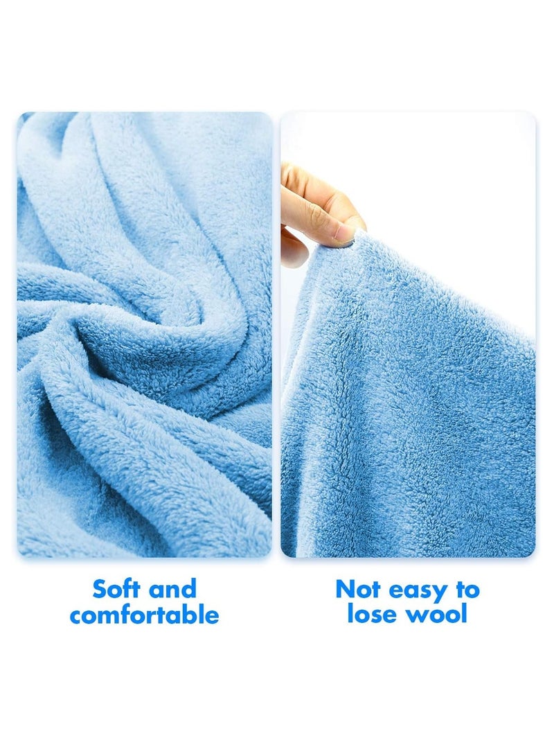 SYOSI Hooded Towels for Kids 3-13 Years, Premium Beach or Bath Towel, Rabbit Design, Ultra Soft, And Extra Large, 100% Cotton Children's Swimming/Bath Towel with Hood (Blue Shark) - Image 5