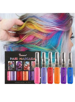 TEAYASON 6Pcs Hair Mascara, Temporary Hair Color Set, Instantly Washable Waterproof Haircare for Dark & Light Hair  - Image 1