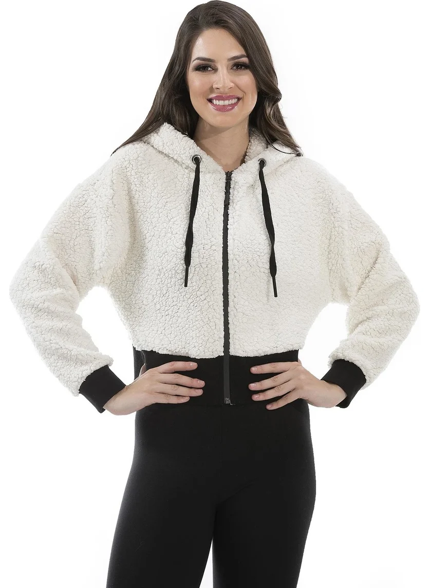 Alexander Gardi Alexandergardı Hooded Faux Wool Cardigan, Ecru (B20-501300)