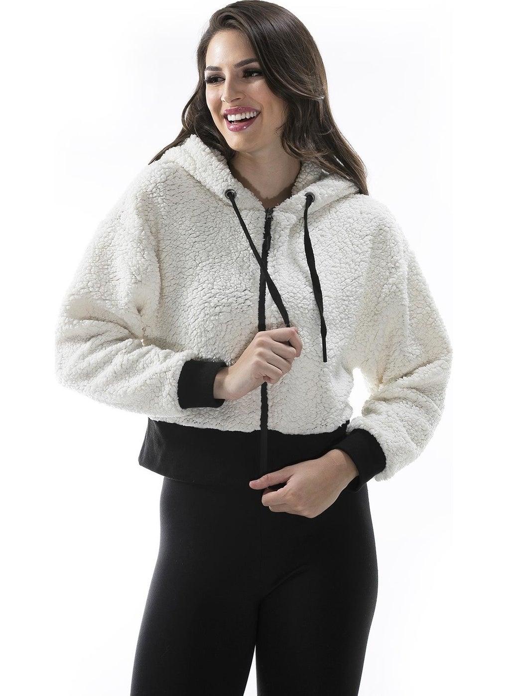 Alexander Gardi Alexandergardı Hooded Faux Wool Cardigan, Ecru (B20-501300)  - Image 1