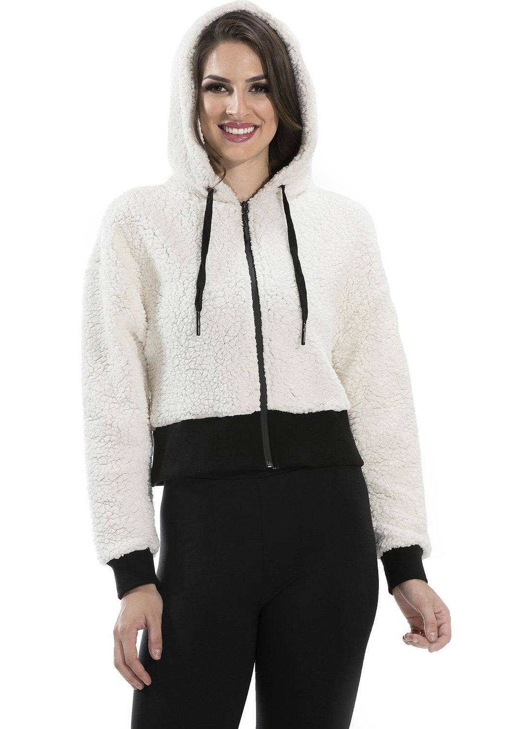Alexander Gardi Alexandergardı Hooded Faux Wool Cardigan, Ecru (B20-501300)  - Image 4