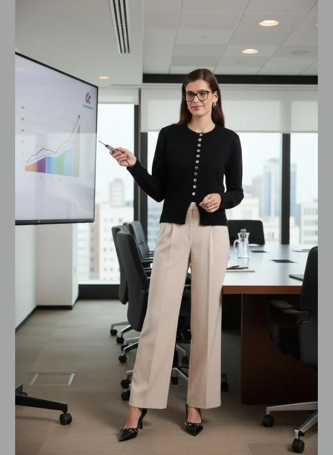 ليلا كارديجان ليلا نسائي مريح بياقة مستديرة