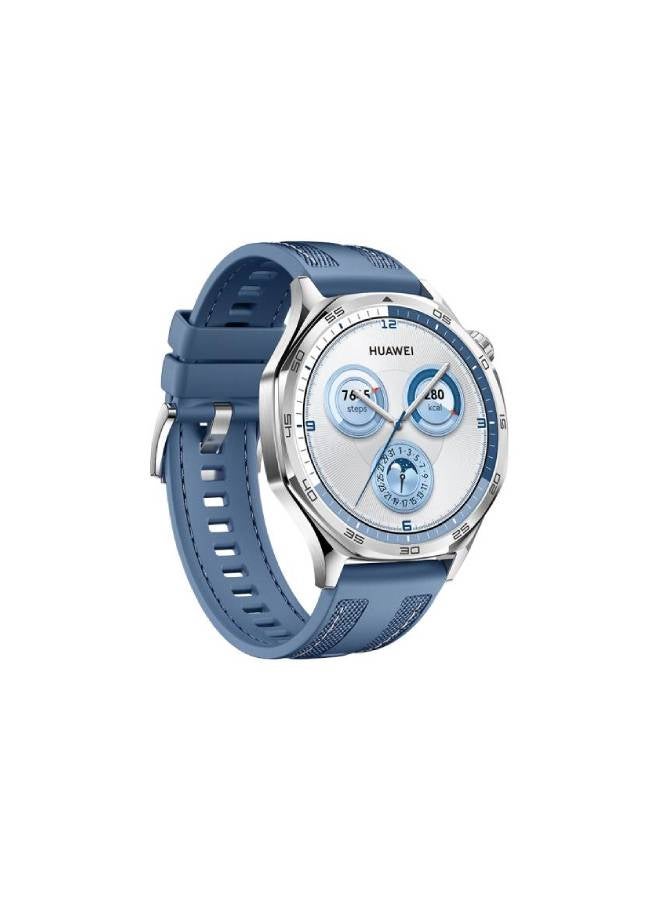 HUAWEI WATCH GT5 46mm Smartwatch, up to 14 Days Battery Life, All-new Running and Cycling Sports Smart Watch, Sharp-Edged Design, Health Tracking, Compatible with iOS and Android (with Freebuds 5i) Blue - Image 4