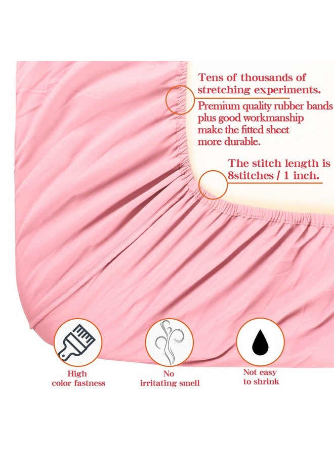 NTBAY NTBAY Toddler Bedding Set - 4 Piece Soft and Breathable Crib Bedding Set for Boys and Girls, Includes Quilted Comforter, Fitted Sheet, Flat Top Sheet and Envelope Pillowcase, Pink - Image 5